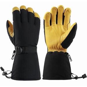 3M Thinsulate Insulated Waterproof Puffer Ski Gloves Unisex White, Size XL